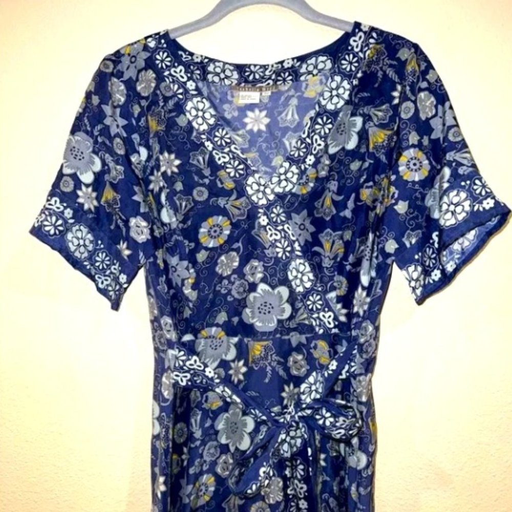 Isabella Bird Anthropologie floral Silk Dress sz 8P